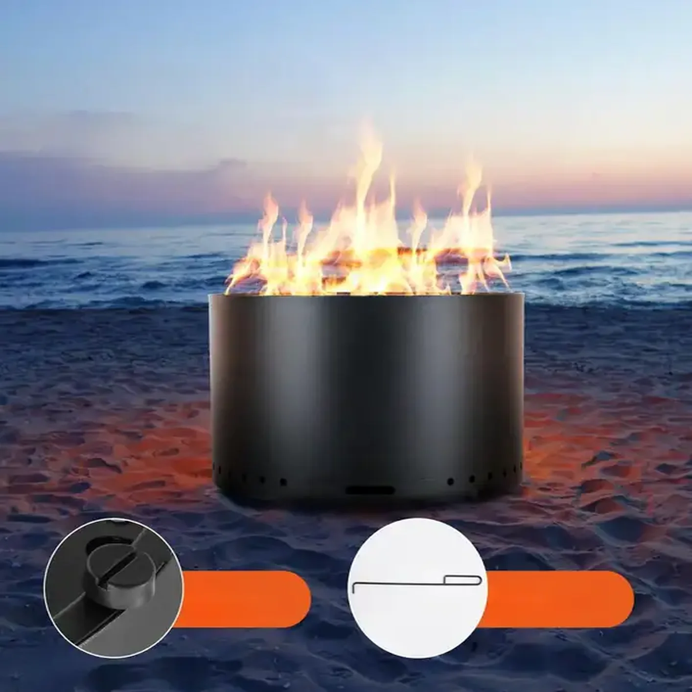 Biokominek kominek wolnostojący na taras stół ogrodowy stojący 71 cm - obrazek 3