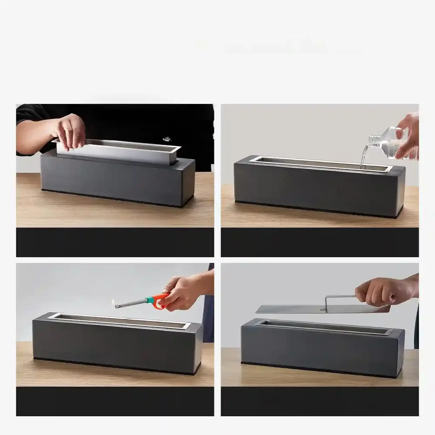 Biokominek kominek wolnostojący na taras stół szyba ogrodowy stojący 38cm - obrazek 2