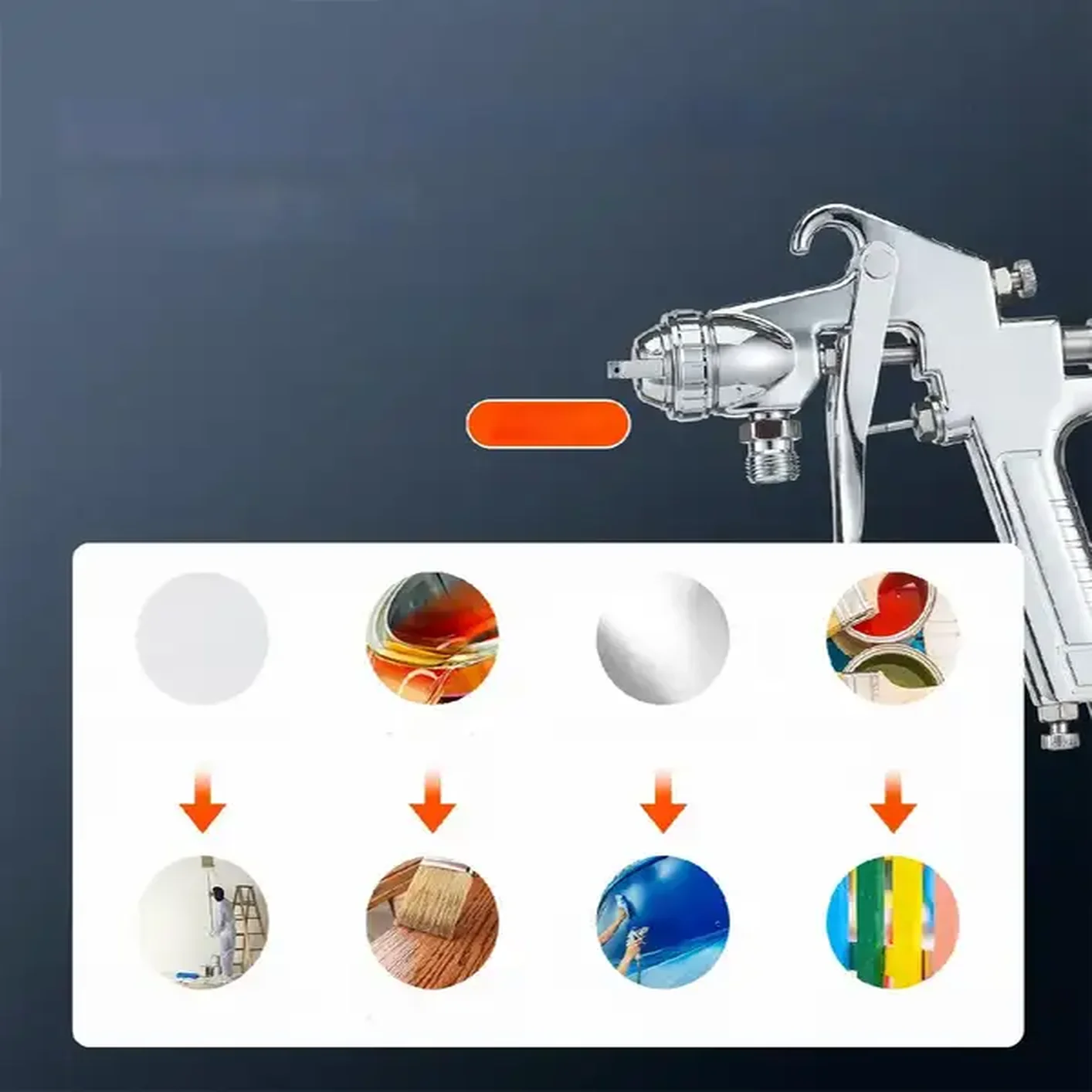 Agregat malarski 2L pistolet ciśnieniowy 1,8mm do farby 2 węże 3m regulator - obrazek 4