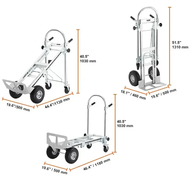 Wózek transportowy magazynowy składany aluminiowy 454 kg - obrazek 8