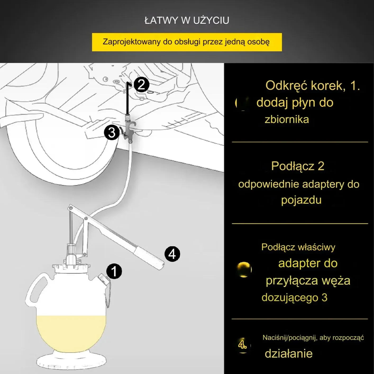 Ręczna pompa ATF 7,5 L do skrzyni biegów z 15 adapterami - obrazek 4