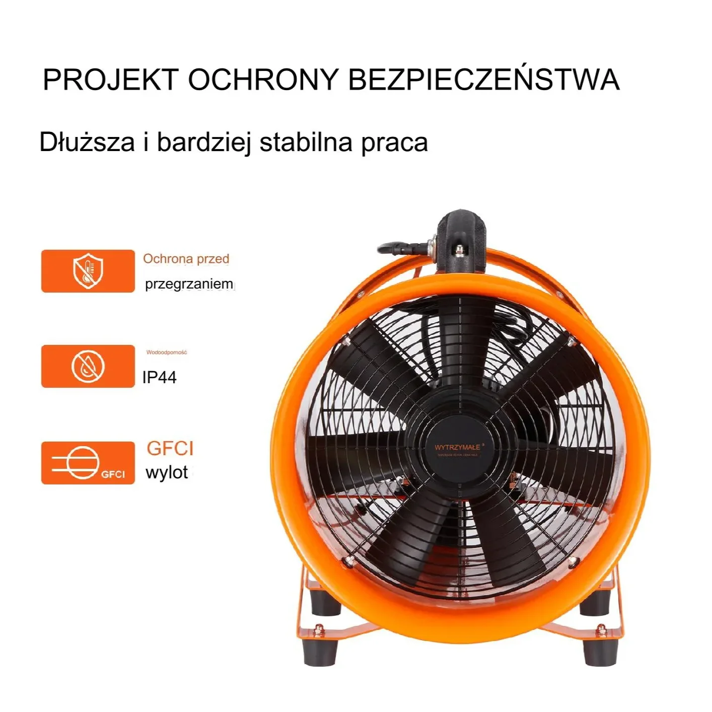 Przenośny Przemysłowy Wentylator Wyciągowy 254 mm Wąż 10 m - obrazek 3
