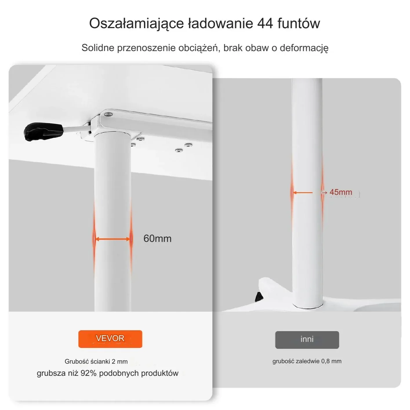 Biurko mobilne regulowane składane stolik pod laptopa kółka 74x48 cm - obrazek 3
