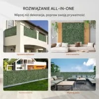 Sztuczny Żywopłot 990 x 2490 mm Mata Osłonowa z Liśćmi Bluszczu