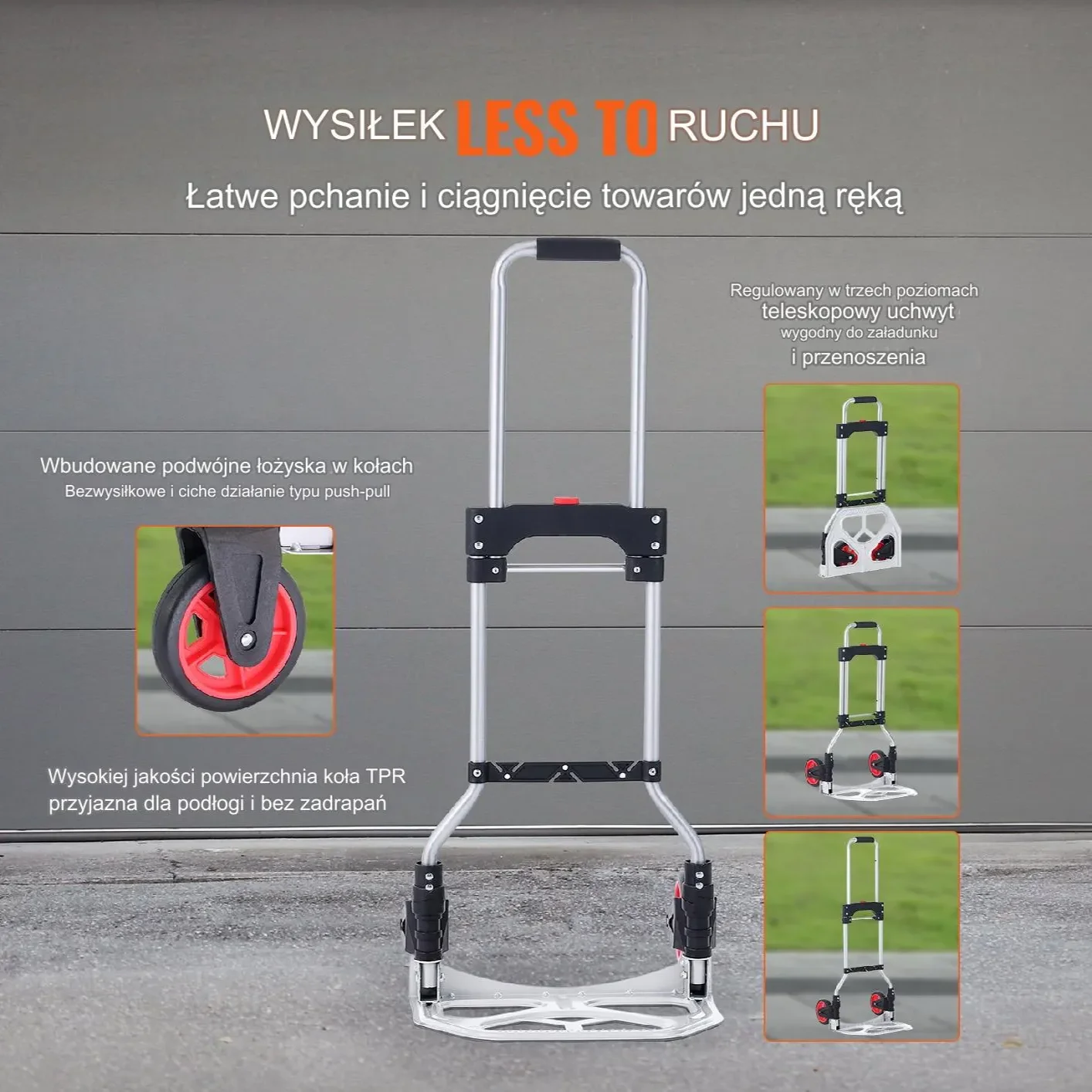 Wózek transportowy magazynowy składany aluminiowy 80 kg - obrazek 11