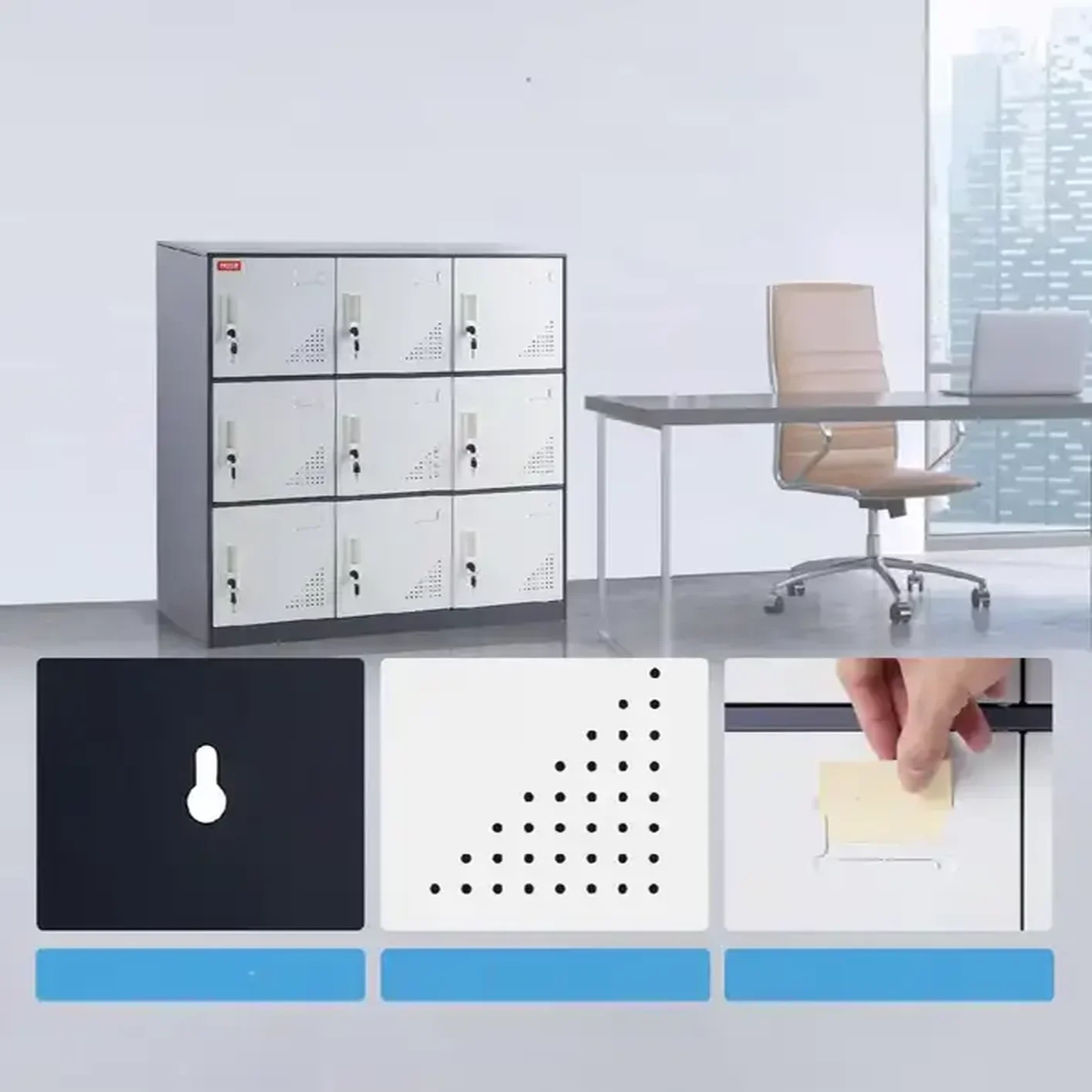 Szafa Biurowa Metalowa Na Dokumenty Akta 90x45x94 cm - obrazek 2