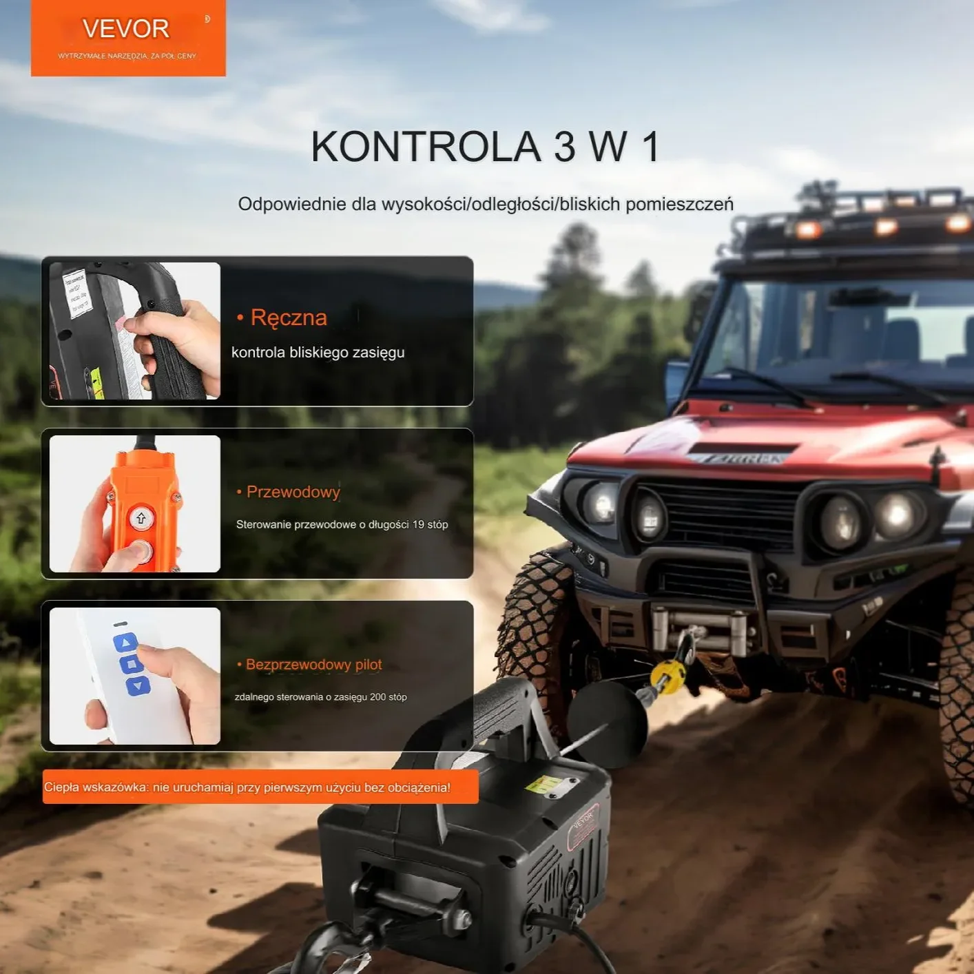 3-w-1 Przenośna Wciągarka Elektryczna 500 kg - obrazek 4