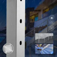 Słupek do balustrady linowej 30° 107 cm stali szlachetnej z uchwytami