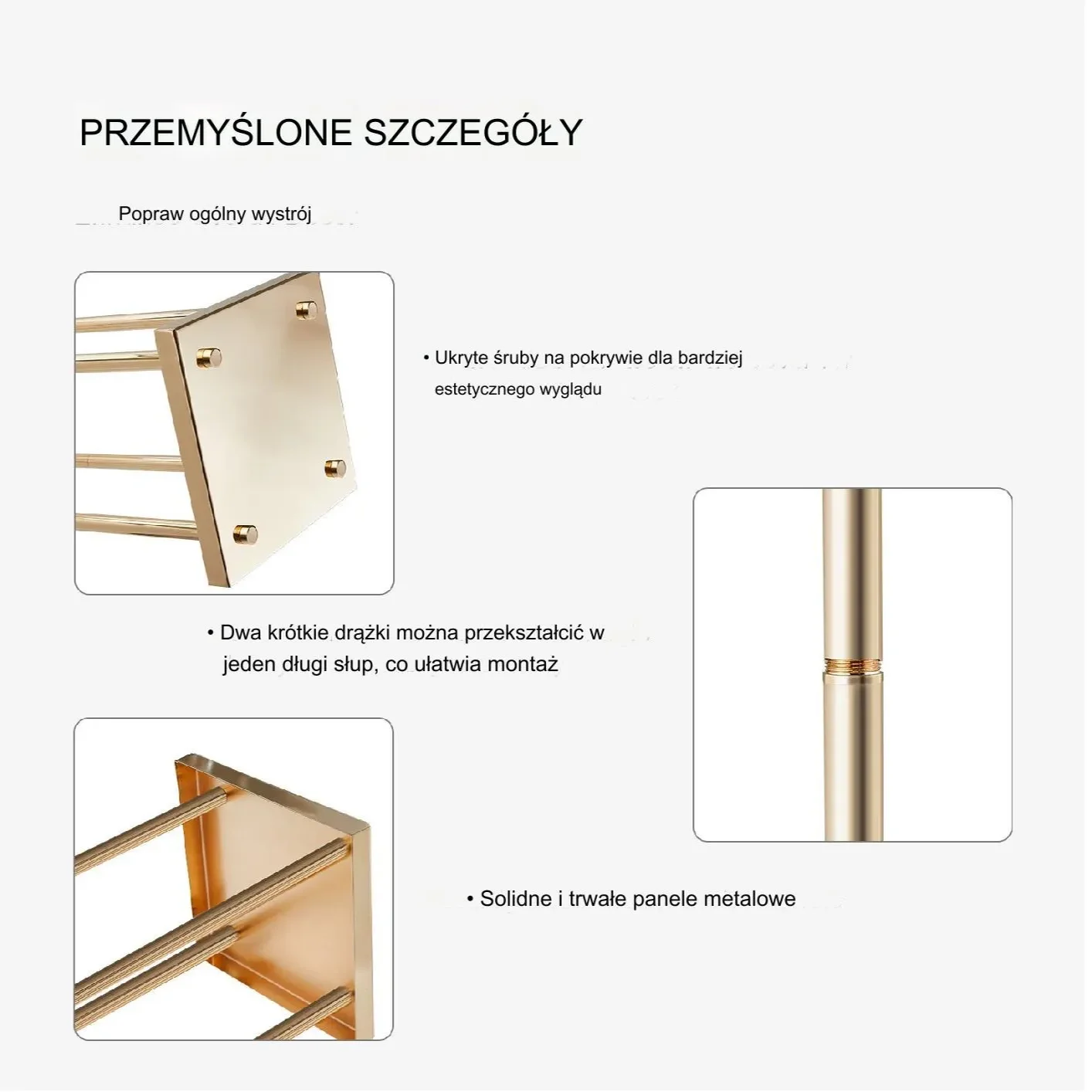 Stojak weselny na salę złoty kolor ślub wesele kwietnik kwiaty 2 szt. 80 cm - obrazek 4