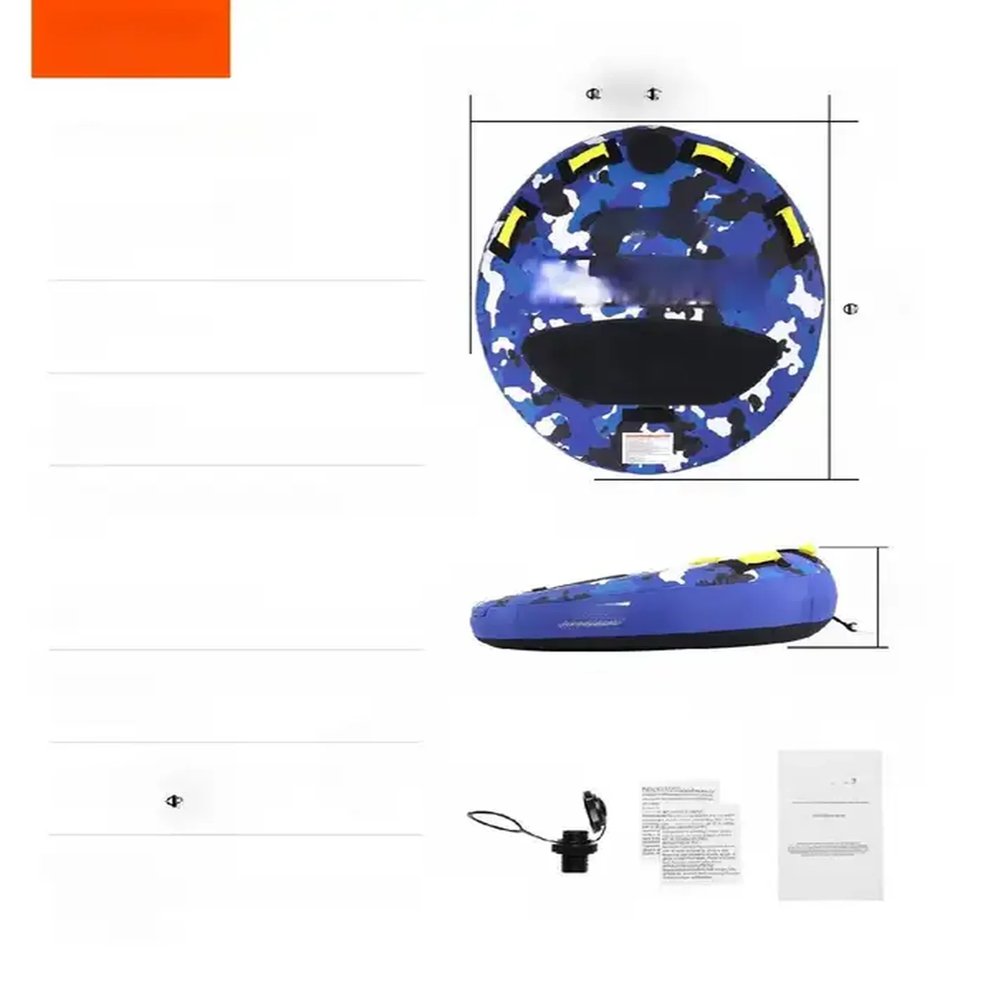 Koło ponton materac do holowania na wodzie 2 osobowy do 154 kg - obrazek 5