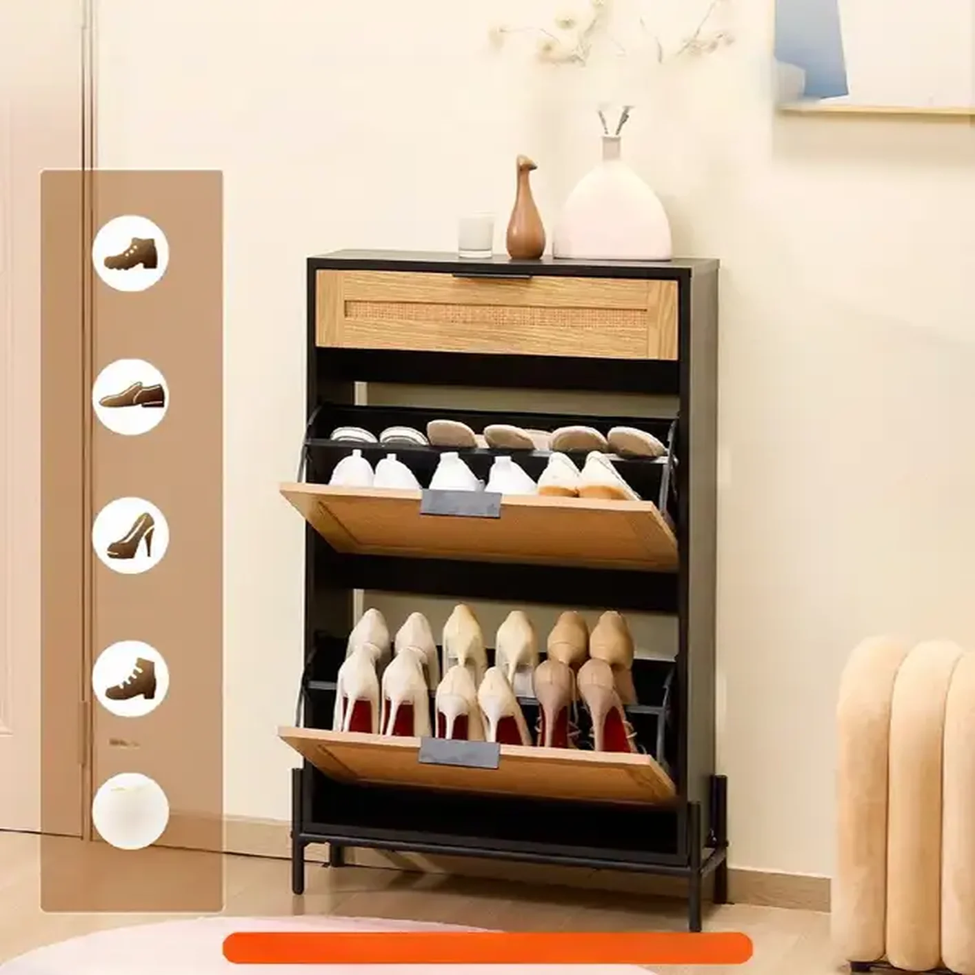 Szafka na buty komoda do przedpokoju loftowa 64cm - obrazek 2