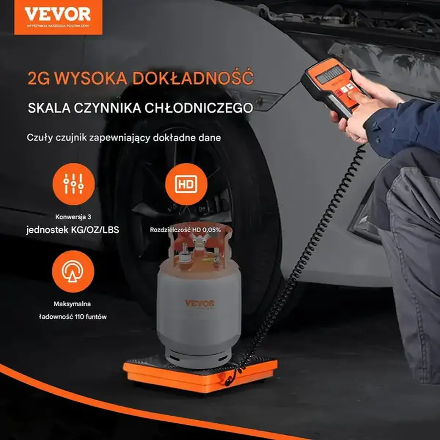 Waga elektroniczna do czynnika chłodniczego 50 kg - cyfrowa do klimatyzacji - obrazek 5