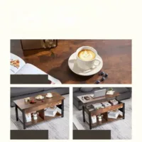 Rozkładana ława stolik kawowy z podnoszonym blatem schowkiem 106 cm