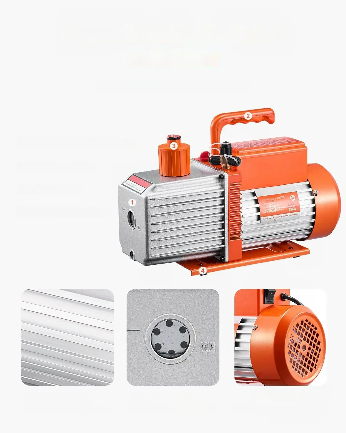 Dwustopniowa pompa próżniowa rotacyjna – do klimatyzacji HVA 254 L/min 750W - obrazek 4