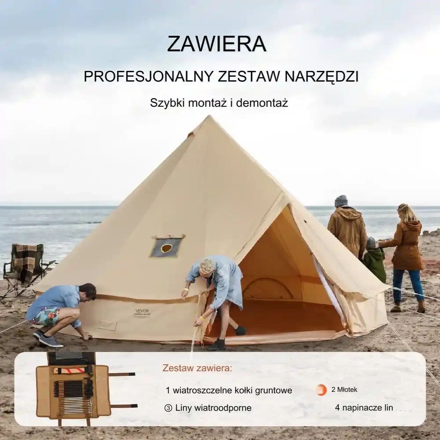 Namiot jurta mongolska namiot kempingowy pawilon 7 m - obrazek 4