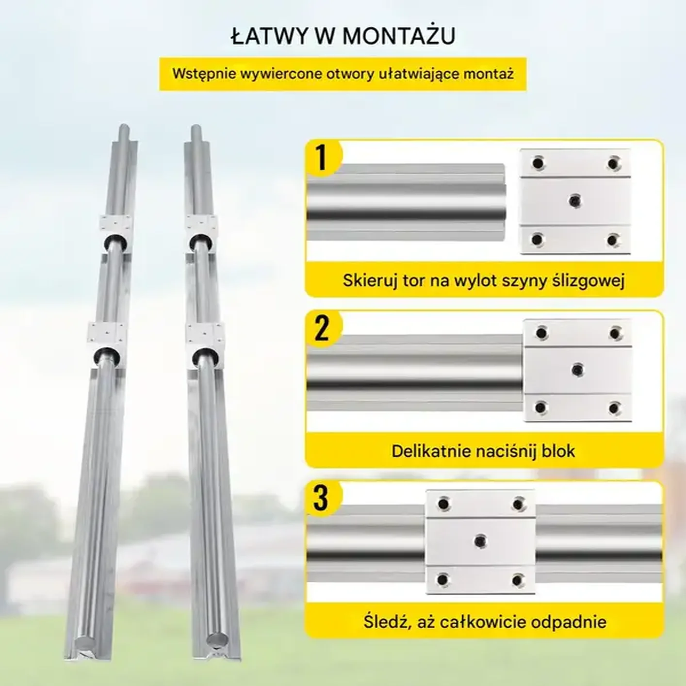 Komplet CNC SBR20 prowadnice liniowe z 3 śrubami kulowymi i łożyskami - obrazek 4