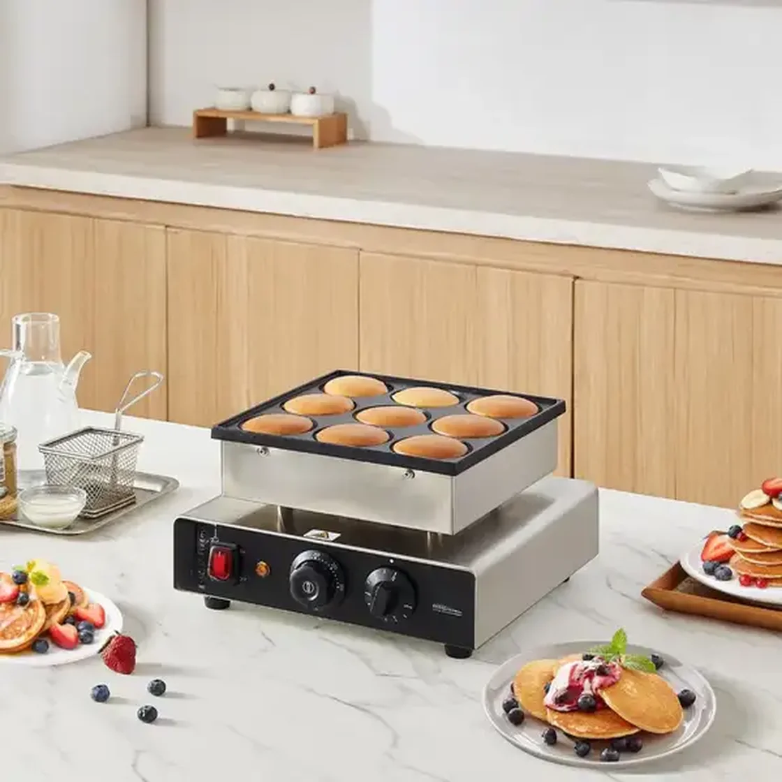 Gofrownica do Poffertjes holenderskich naleśników naleśnikarka 9 szt 1700W - obrazek 7