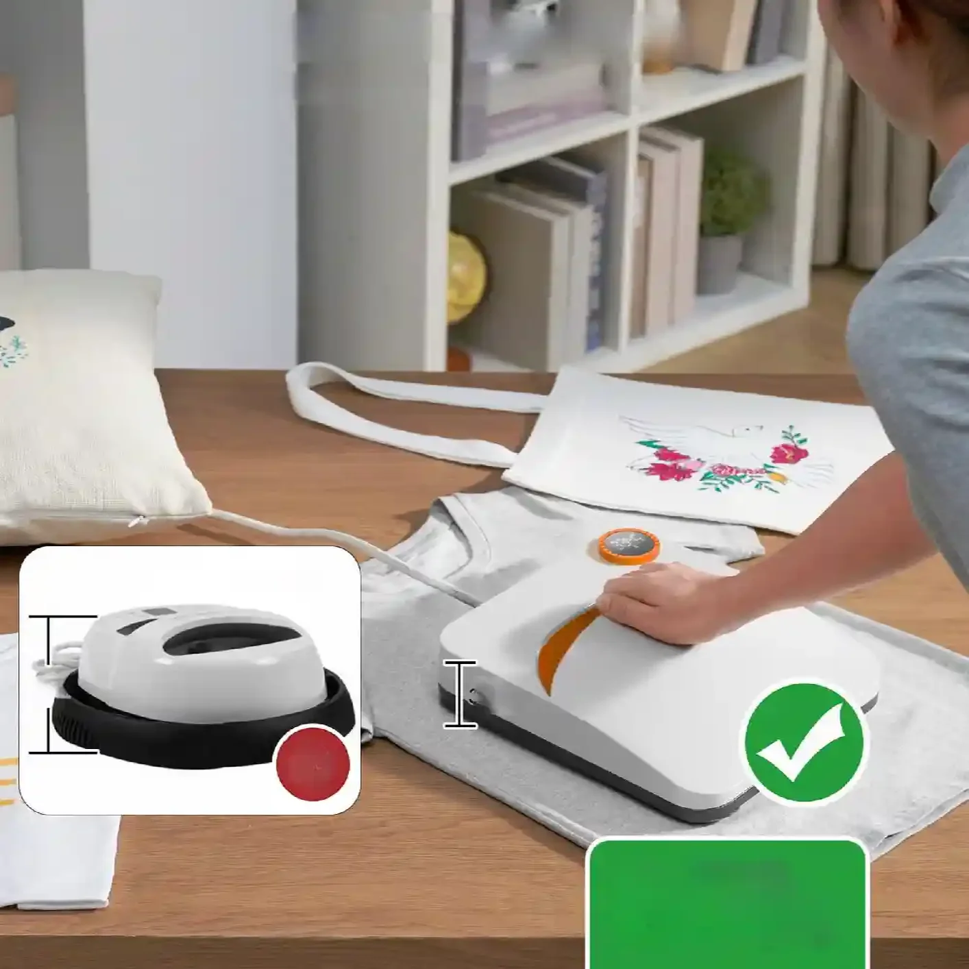 Prasa termotransferowa przenośna 2w1 22,8 x 22,8 cm - obrazek 5