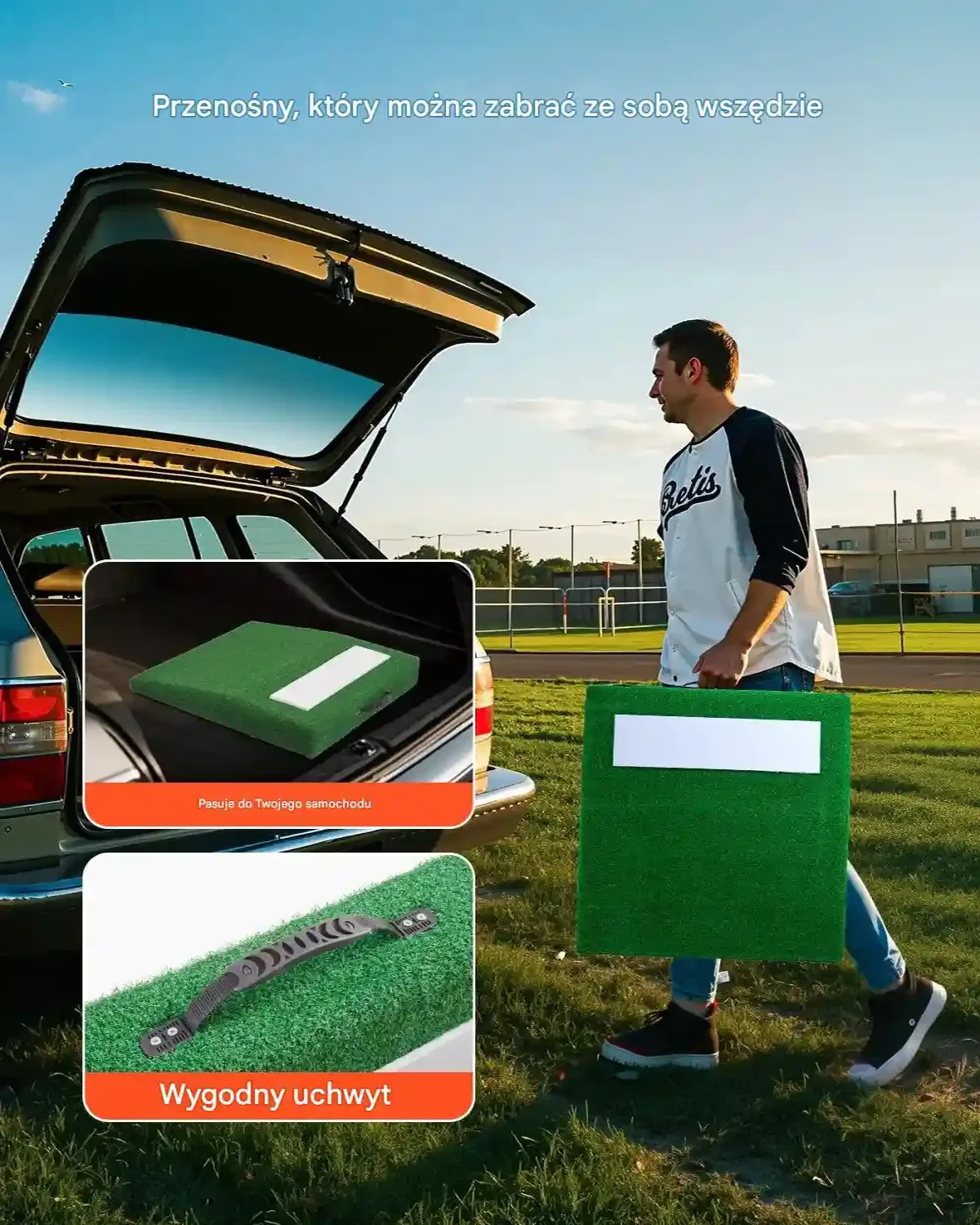 Stanowisko do baseballu 79 cm przenośna mata antyfade trening dla miotaczy - obrazek 3