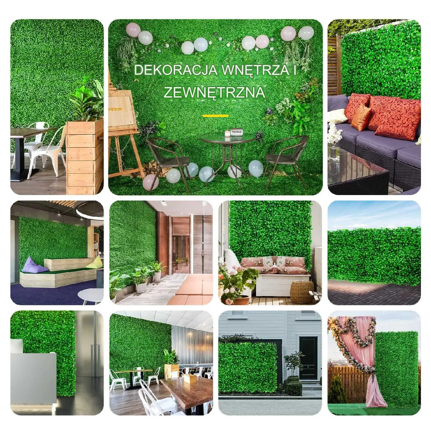 Sztuczna Trawa Panel Bukszpan 6szt 20x20cm – Dekoracja Ogród Prywatność - obrazek 5