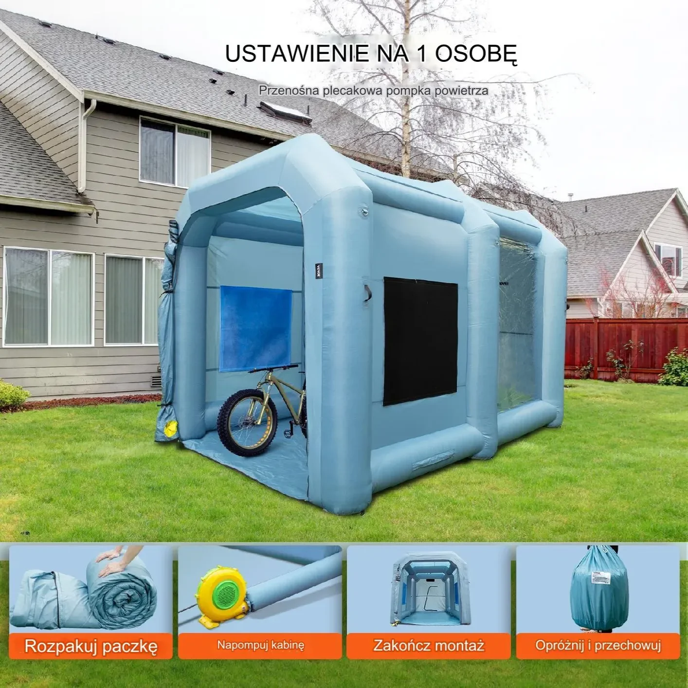 Namiot magazynowy garażowy kabina lakiernicza 8 x 4,5m - obrazek 3