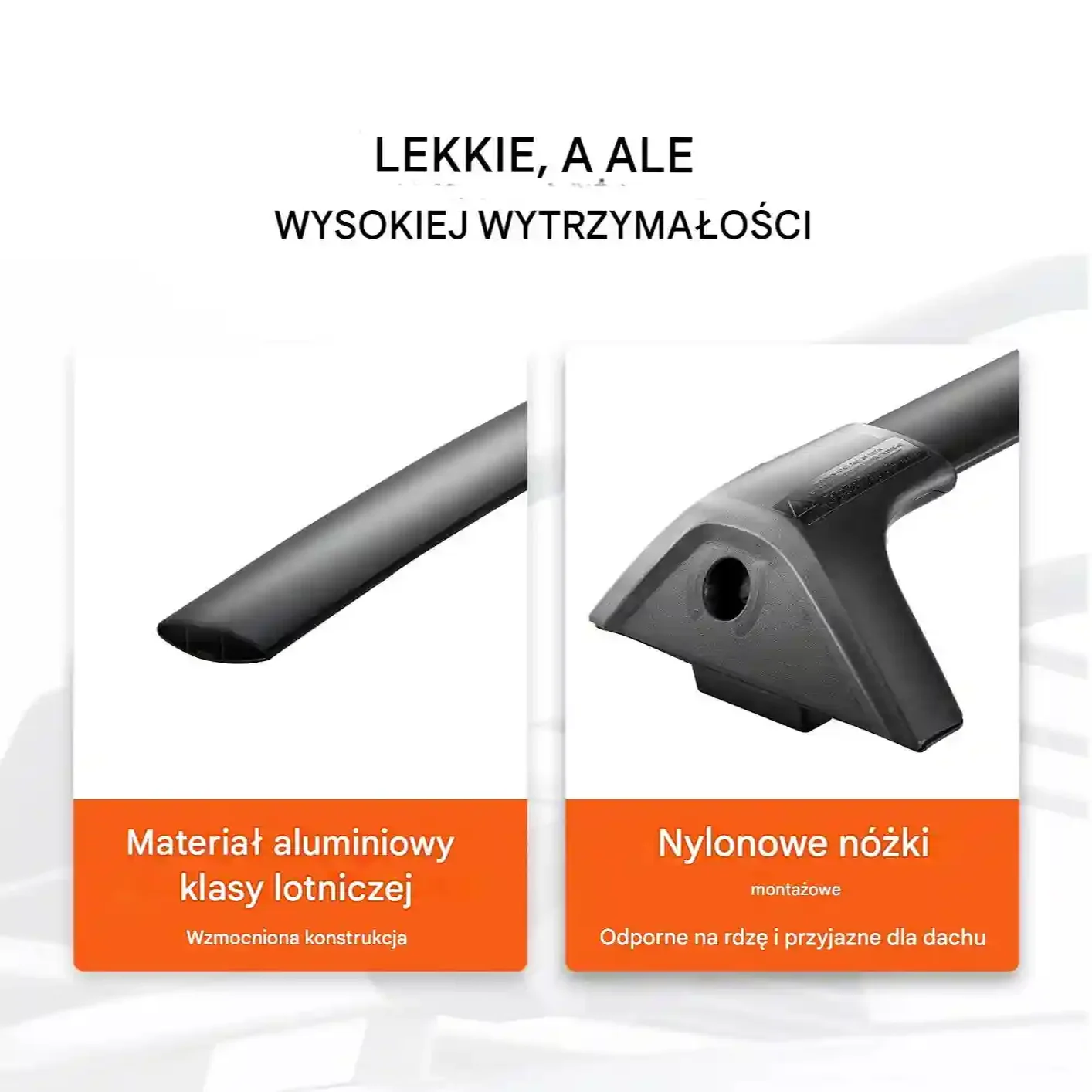 Uchwyty relingi dachowe Rav4 2019-23 aluminiowe z zamkiem 118 kg bagaż - obrazek 4