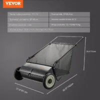 Zamiatarka do liści 66cm pojemna 7m³ 4 szczotki gumowe koła trawnik