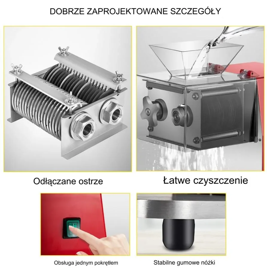 Elektryczna krajalnica do mięsa wędlin profesjonalna 850 W 3,5 mm - obrazek 5