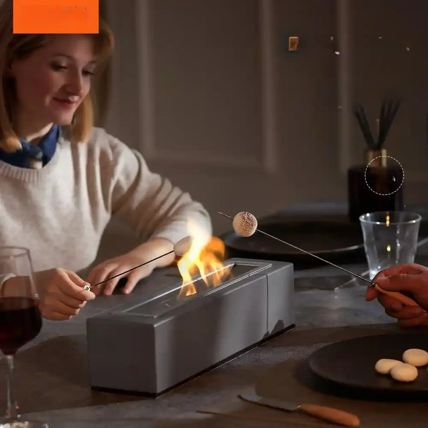 Biokominek kominek wolnostojący na taras stół szyba ogrodowy stojący 38cm - obrazek 6