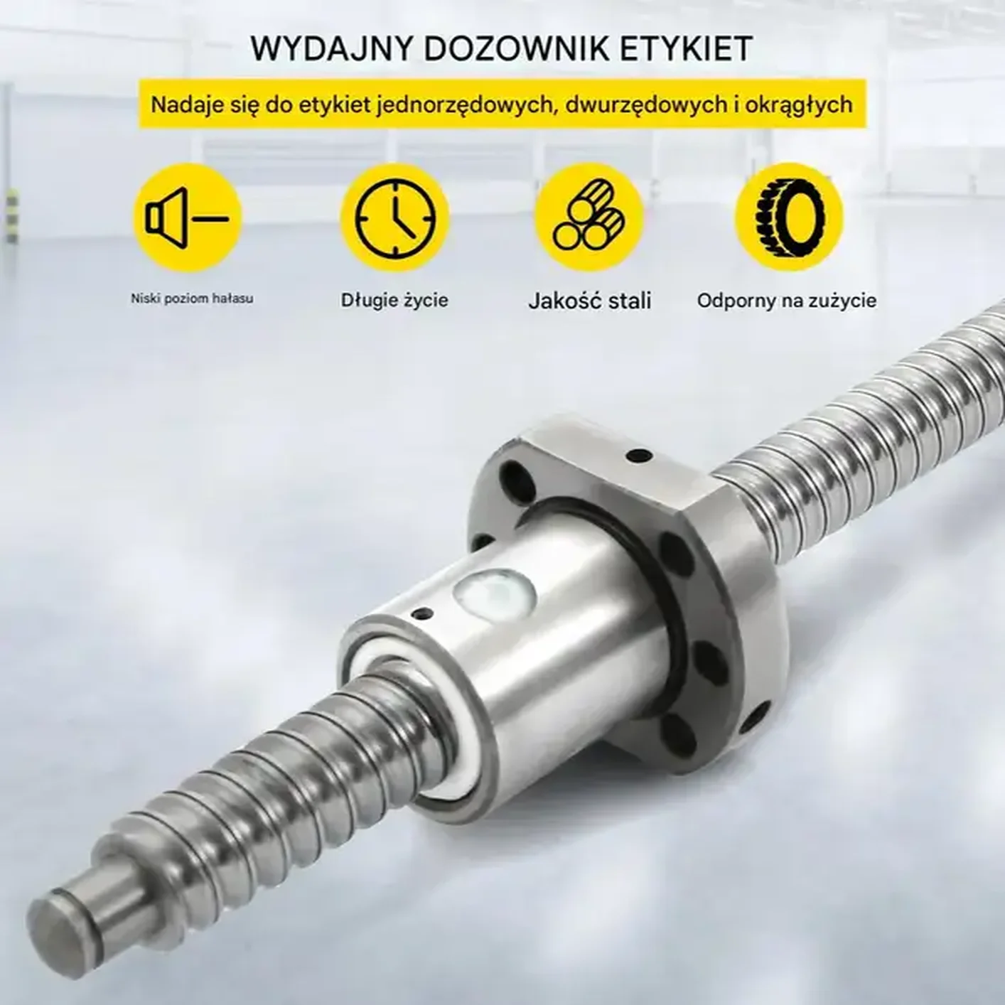 Śruba kulowa z nakrętką RM1605 1000mm z podporami BF12 BK12 i sprzęgłem CNC - obrazek 5