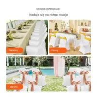 Pokrowiec na krzesło bankietowe ślubne 50 szt. biały