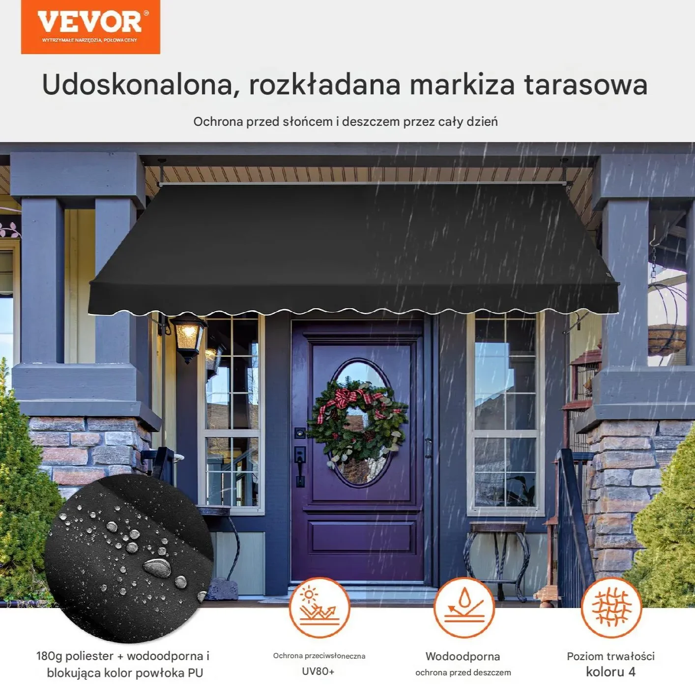 Markiza Tarasowa 350 x 120 cm z Korbą Ręczną - obrazek 6