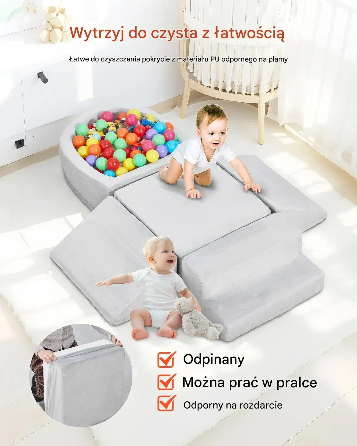 Zestaw Piankowych Bloków z Basenem na Kulki dla Niemowlaków - obrazek 2