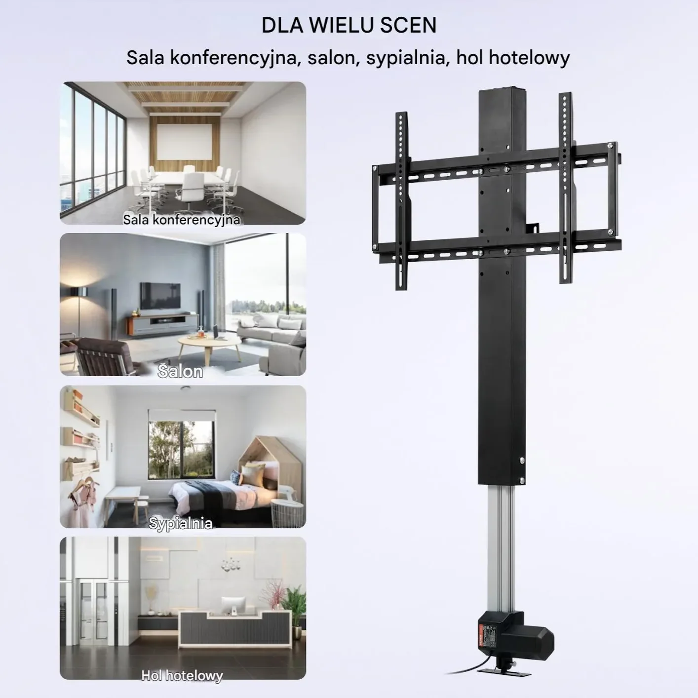 Wysuwany stelaż uchwyt elektryczny do telewizora winda 42 - 73 cale - obrazek 4