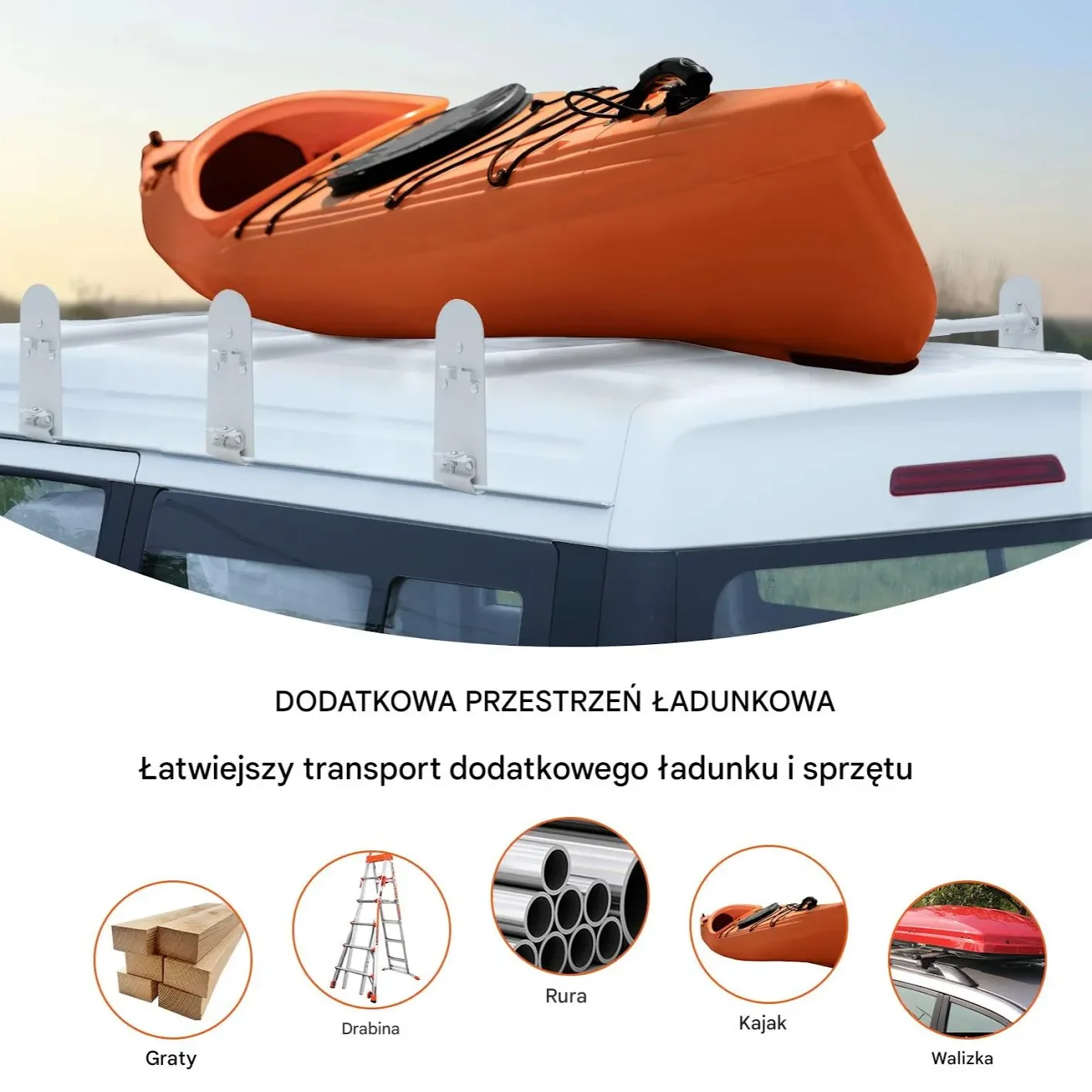 Bagażnik Dachowy Do Vana Stalowy Bez Wiercenia – Udźwig 340 kg - obrazek 2