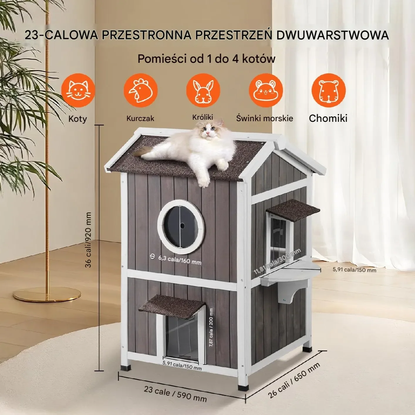 Domek dla Kota 609 mm - obrazek 5