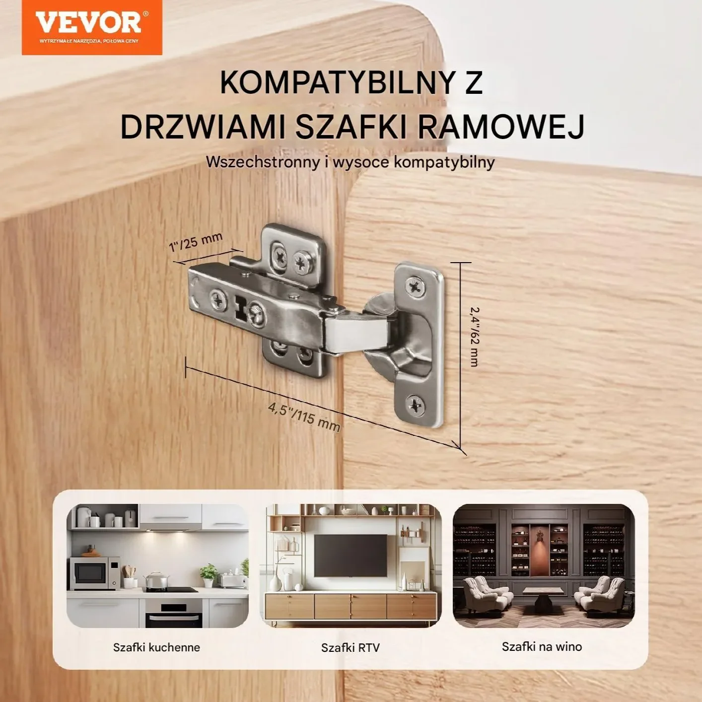 Zawiasy do Drzwi Szafek – Zestaw 50 sztuk - obrazek 4