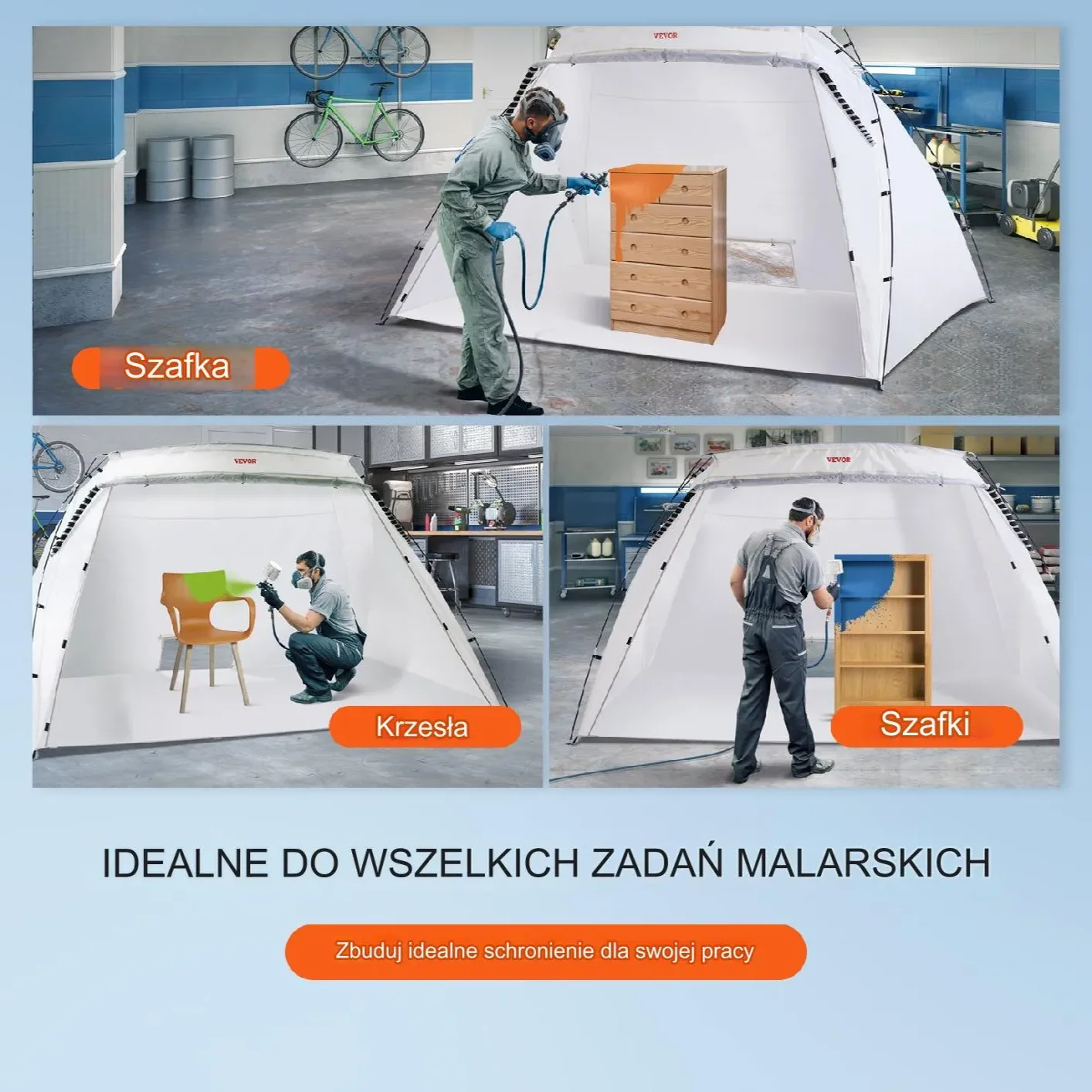 Namiot Malarski Przenośny Kabina – 305×213×183 cm - obrazek 2