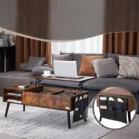 Rozkładana ława stolik kawowy z podnoszonym blatem schowkiem