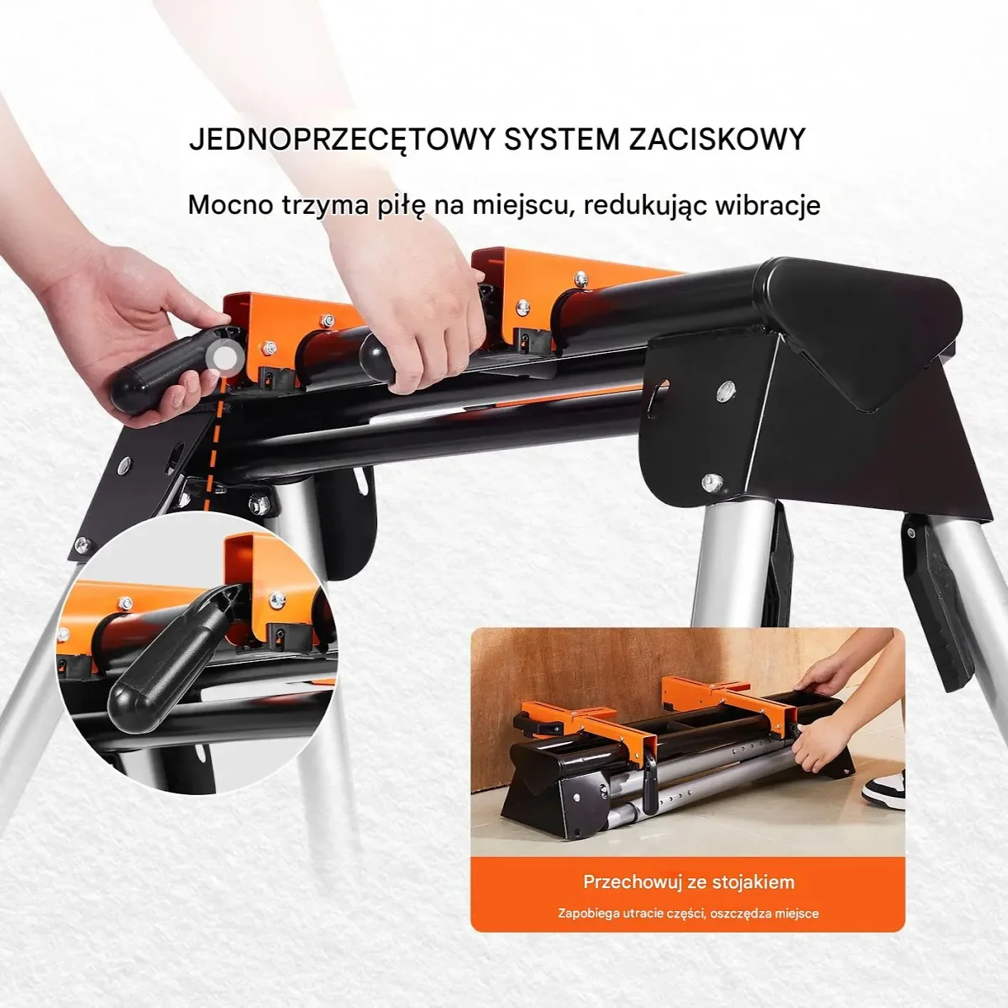 Stojak do piły tarczowej 150kg regulowana wysokość 74-83cm stalowy warsztat - obrazek 4