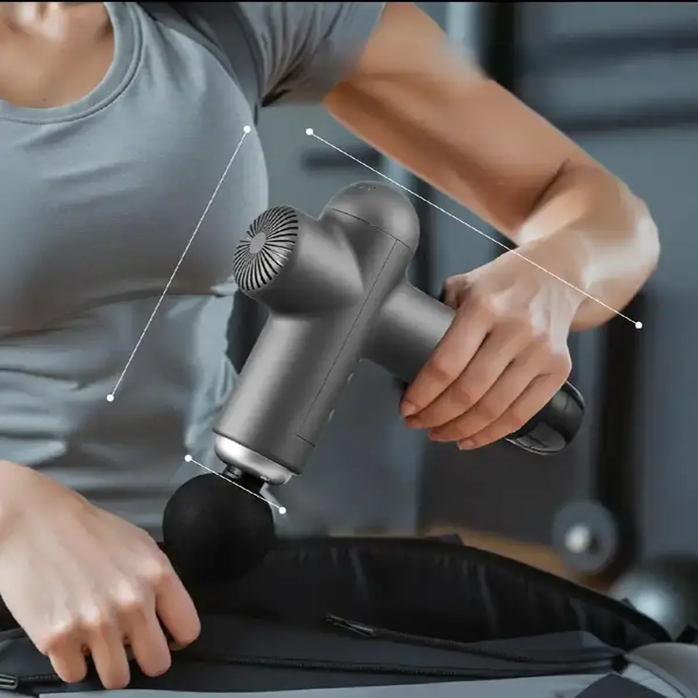 Masażer pistoletowy 24V, 3300 obrotów – do ciała, pleców i stóp - obrazek 4