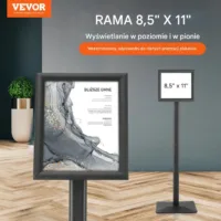 Stojak na plakat 279 x 216 mm regulowany metalowy – podłogowy do reklamy