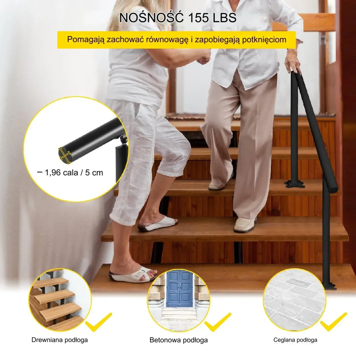 Zestaw Poręczy do Schodów Zewnętrznych 0-5 Stopni - obrazek 3