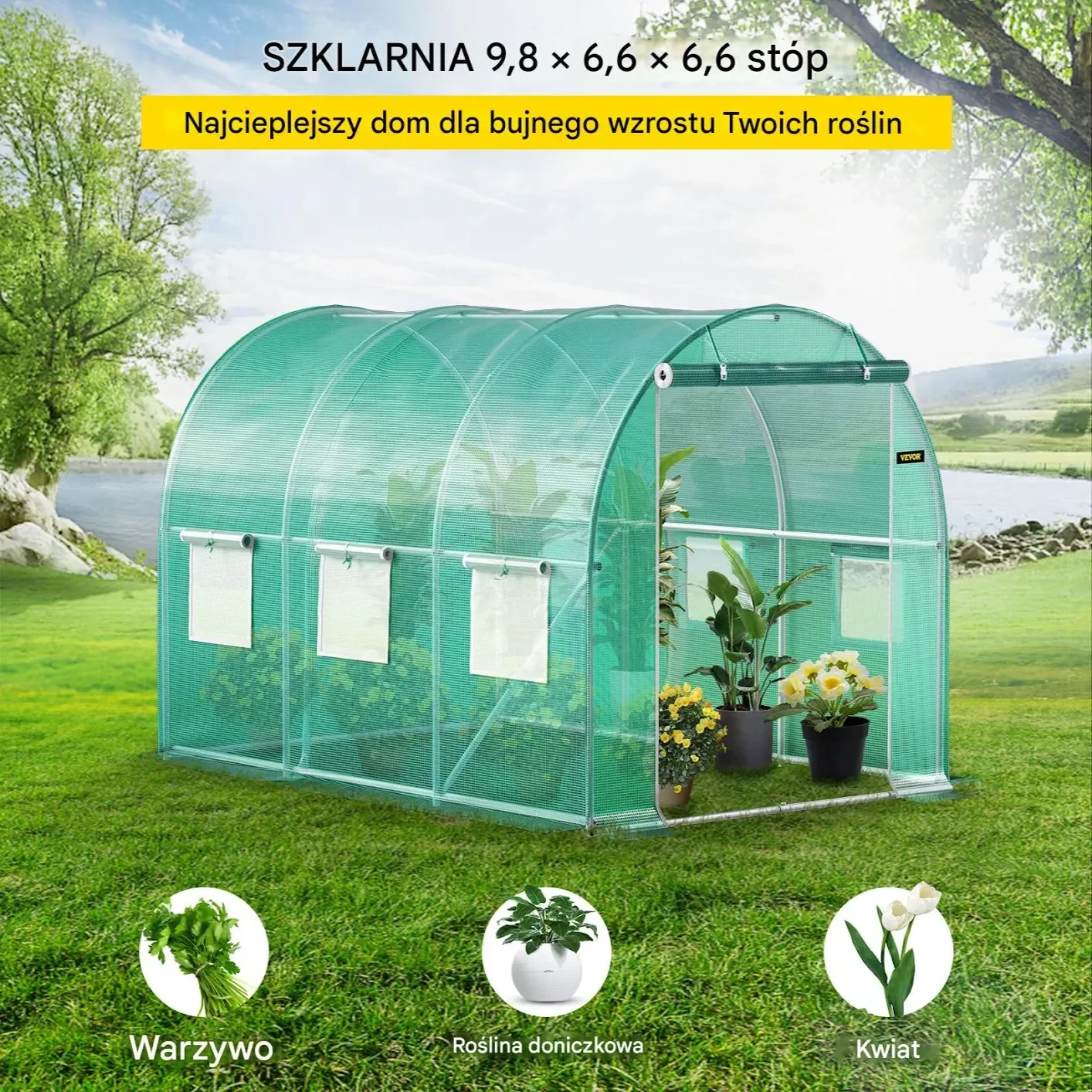 Tunel foliowy ogrodowy szklarnia 3x2x2 m - obrazek 2