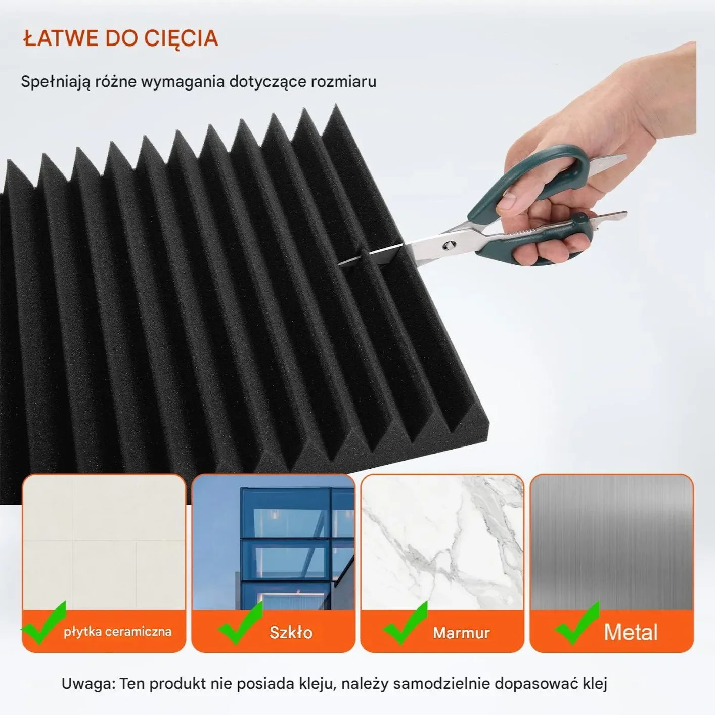 Panele Akustyczne z Pianki – 50 sztuk, 30 x 30 x 2,5 cm - obrazek 3