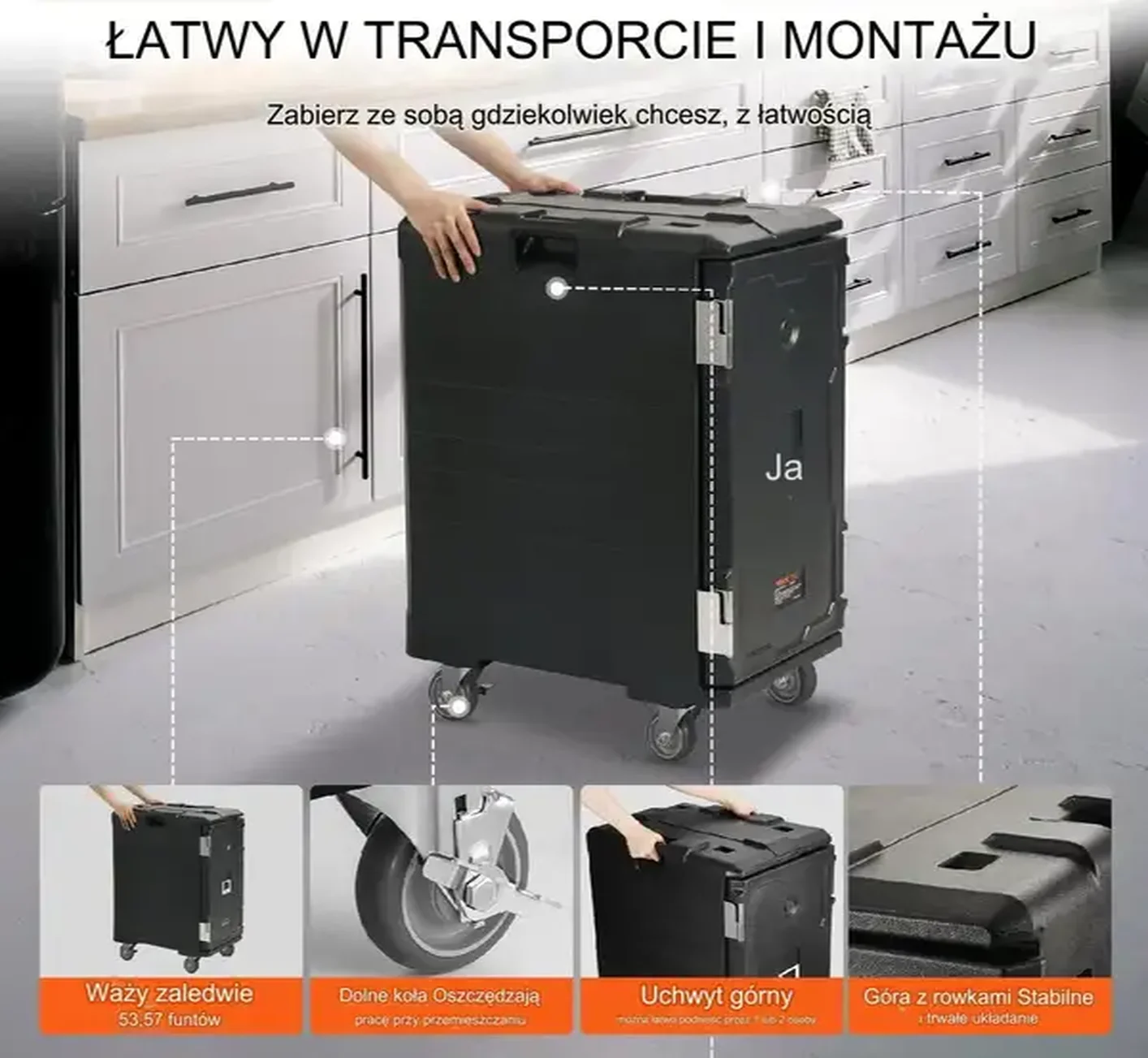 Pojemnik termiczny na żywność transporter cateringowy 120L - obrazek 3