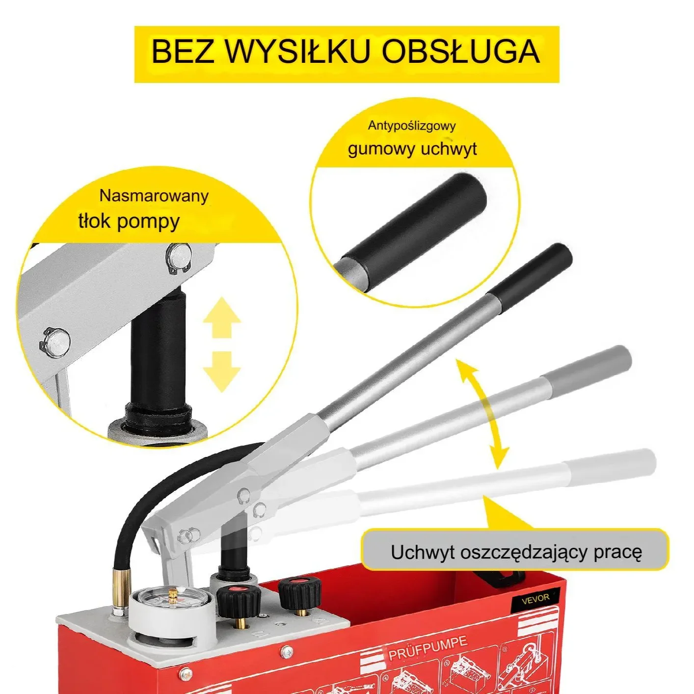 Pompa kontrolna ręczna do prób ciśnieniowych ciśnienia 12L - obrazek 5