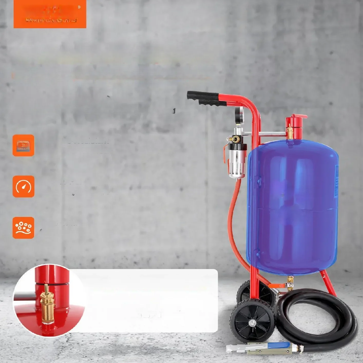 Piaskarka syfonowa mobilna na kółkach 40 L - obrazek 5