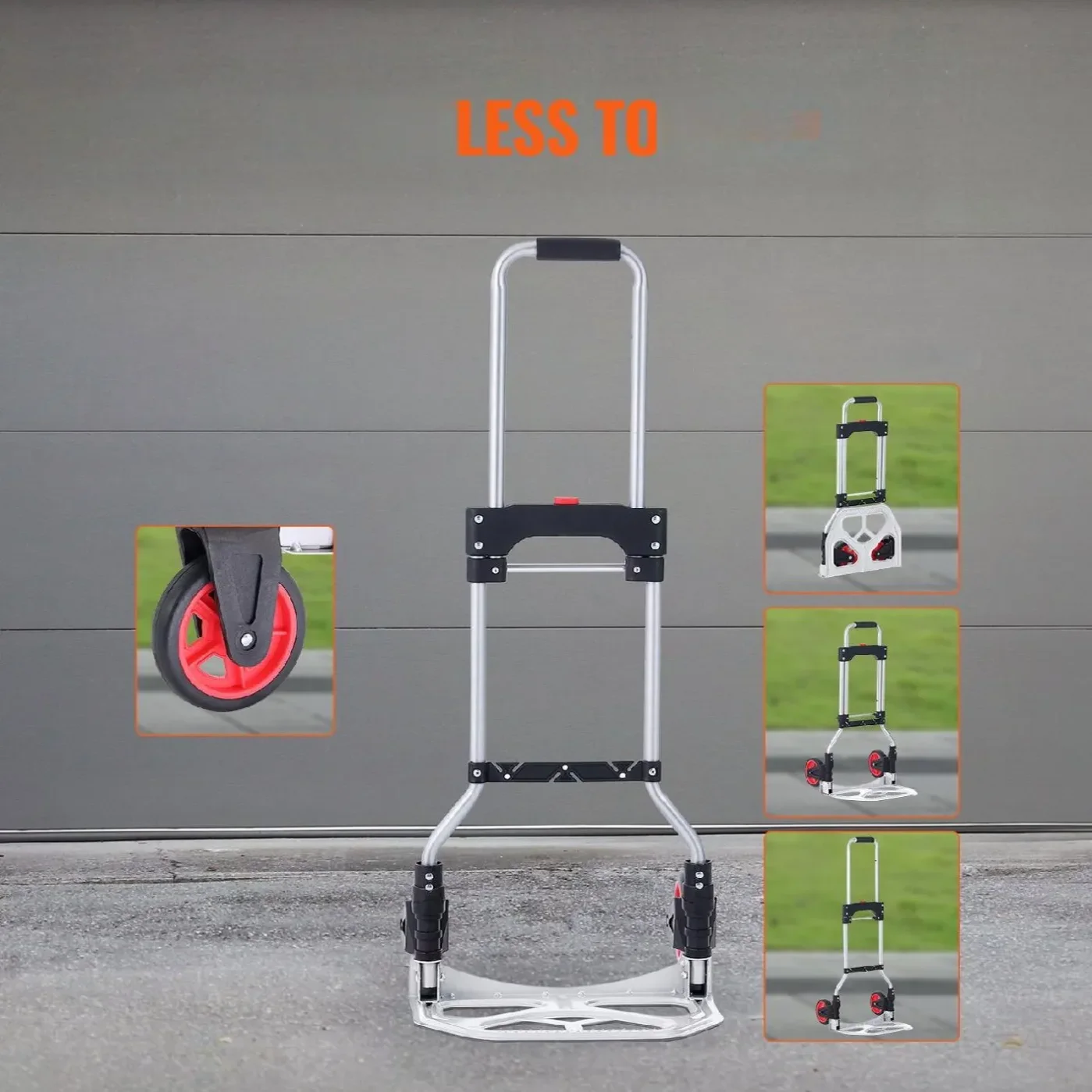 Wózek transportowy magazynowy składany aluminiowy 80 kg - obrazek 5