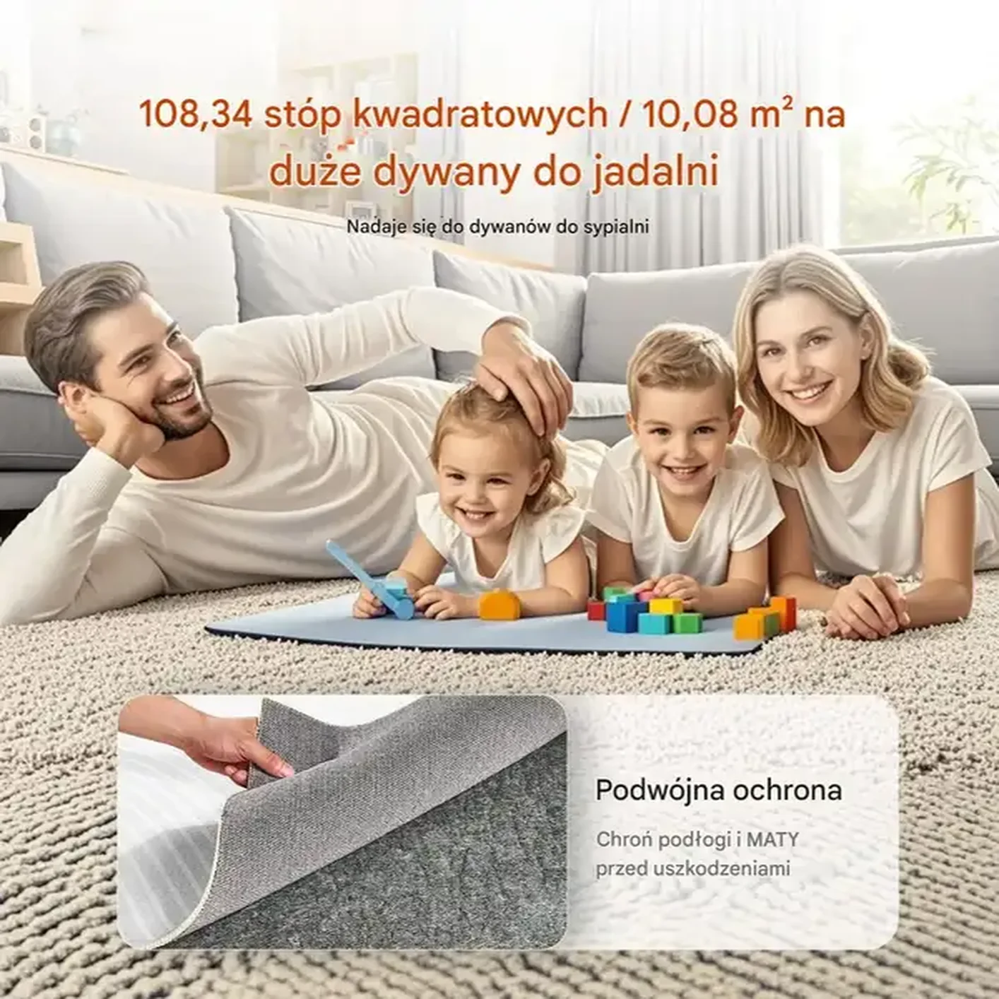 Mata pod dywan 2,75x3,66m filcowa podkład ochronny do wszystkich podłóg - obrazek 5